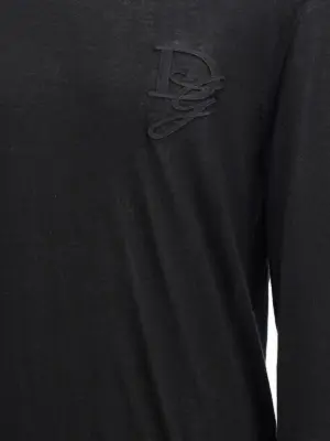 Logo embroidery sweater 100% cashmere DOLCE & GABBANA Black