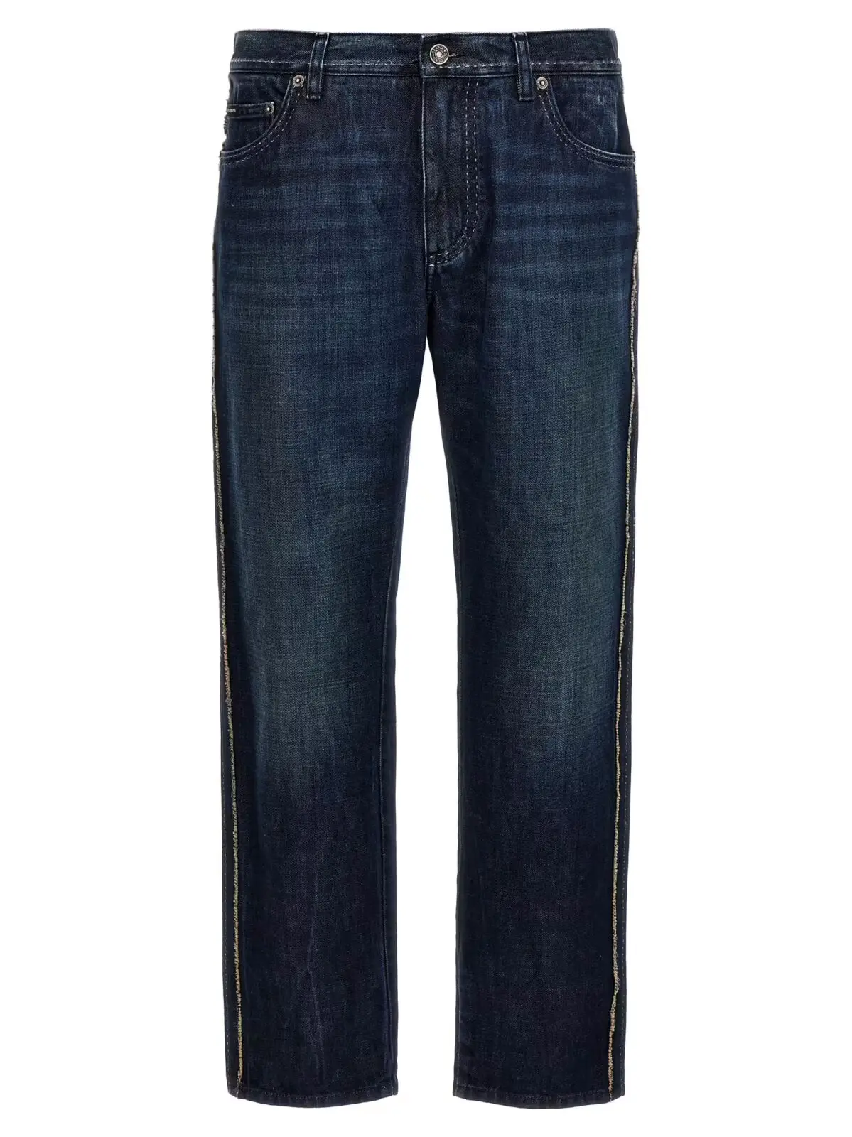 Джинси з бахромою та стібками Dolce & Gabbana 1 Fringed stitching jeans DOLCE & GABBANA Blue