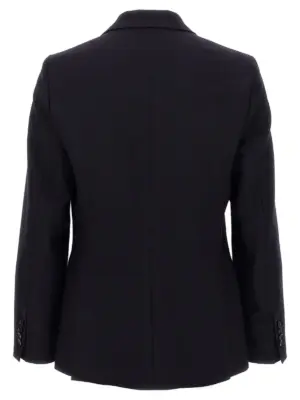 Single-breasted wool blazer HBV107WV00264011 AMI PARIS Blue