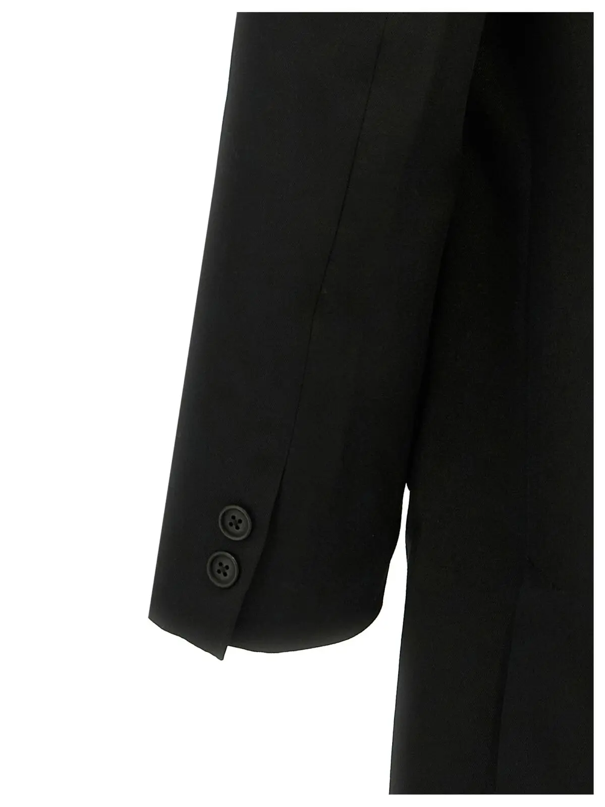 Однобортний блейзер з ремінцем Yohji Yamamoto Чорний 4 Single-breasted blazer with strap detail 100% wool YOHJI YAMAMOTO Black