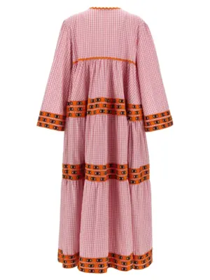 'Ydra' dress HYDRA324PINKCHECKORANGE EYES FLORA SARDALOS Multicolor