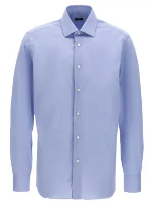 Poplin shirt BARBA Light Blue