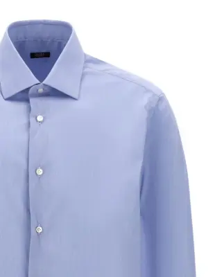 Poplin shirt Man BARBA Light Blue