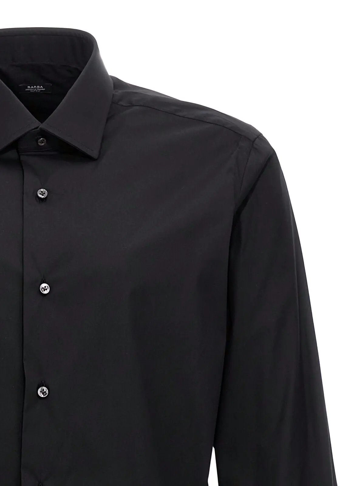 Сорочка Barba Poplin Чорна 3 Poplin shirt Man BARBA Black