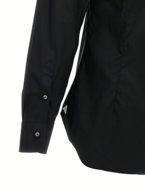 Poplin shirt 78% cotton 18% polyamide 4% elastane BARBA Black