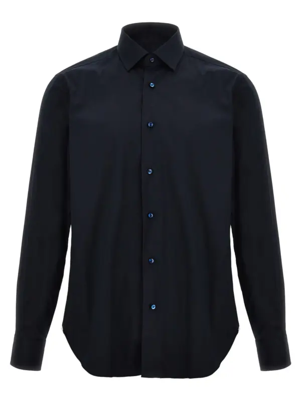 Poplin shirt BARBA Blue