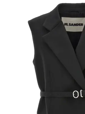 Belt wool vest Woman JIL SANDER Black