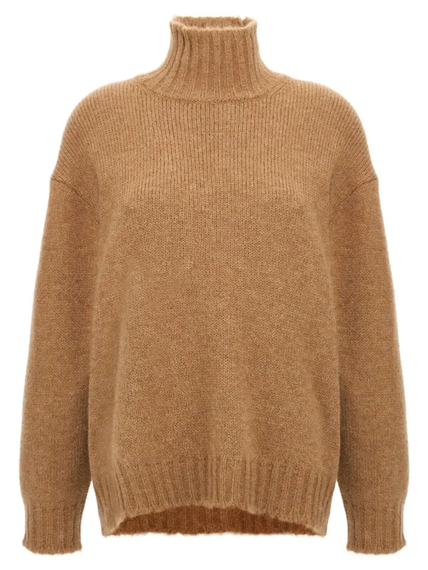 High neck sweater JIL SANDER Beige