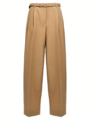 Gabardine belt pants JIL SANDER Beige