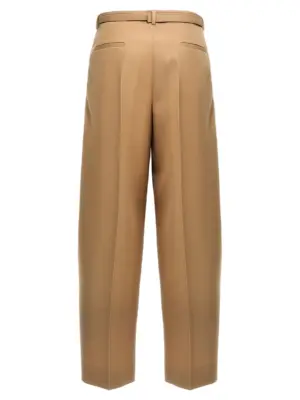 Gabardine belt pants J02KA0152J40002219 JIL SANDER Beige
