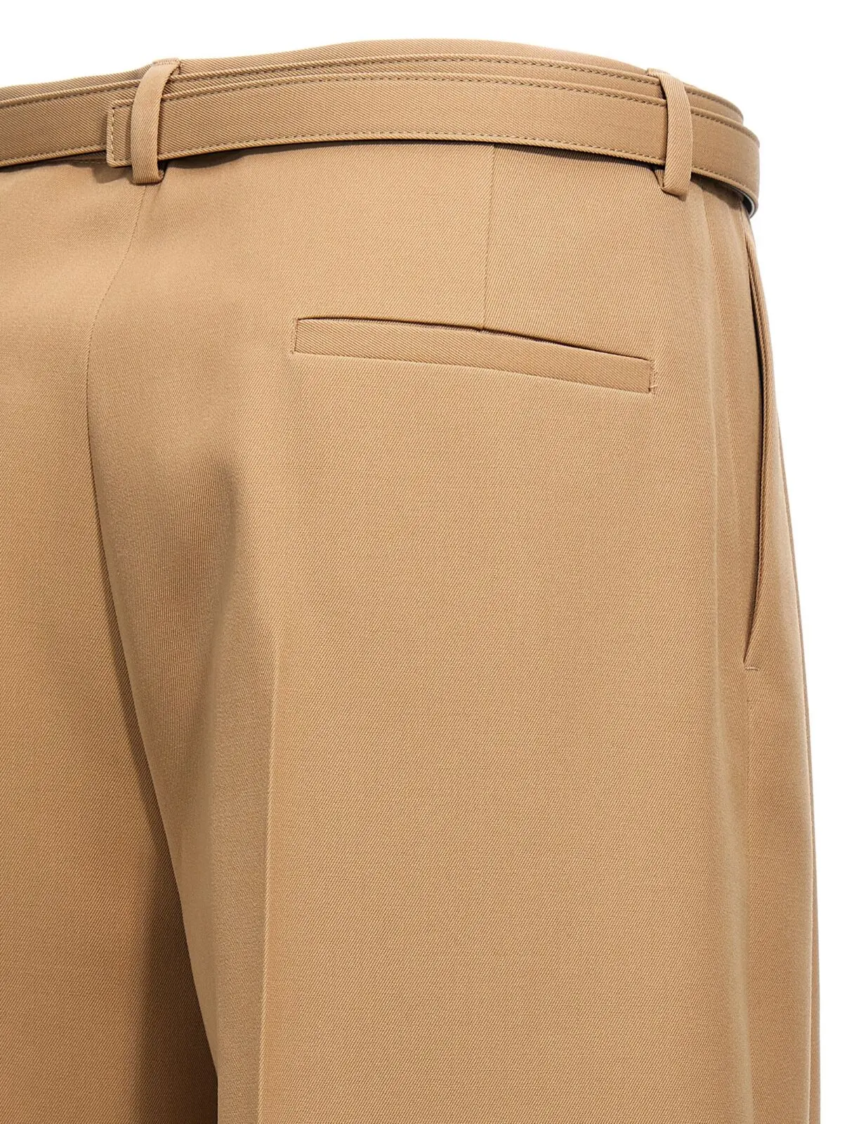 Штани з габардину Jil Sander Бежеві 4 Gabardine belt pants 100% wool JIL SANDER Beige