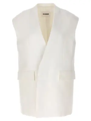 Oversize tailored vest JIL SANDER White