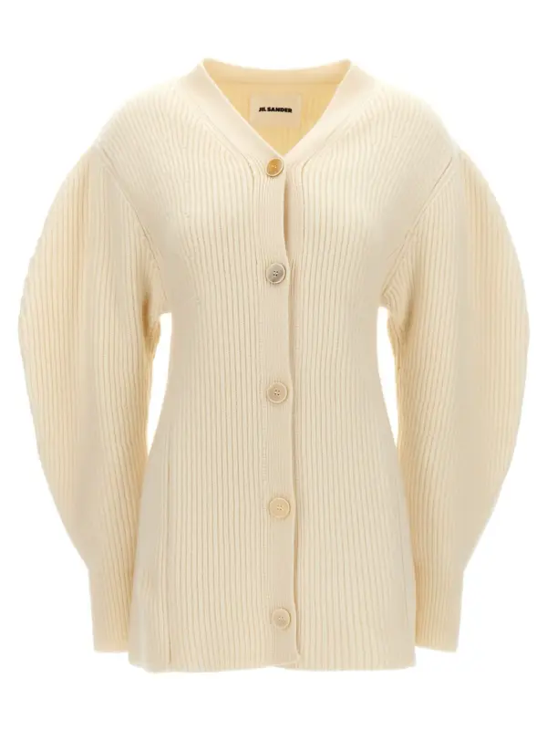 Ribbed cardigan JIL SANDER White