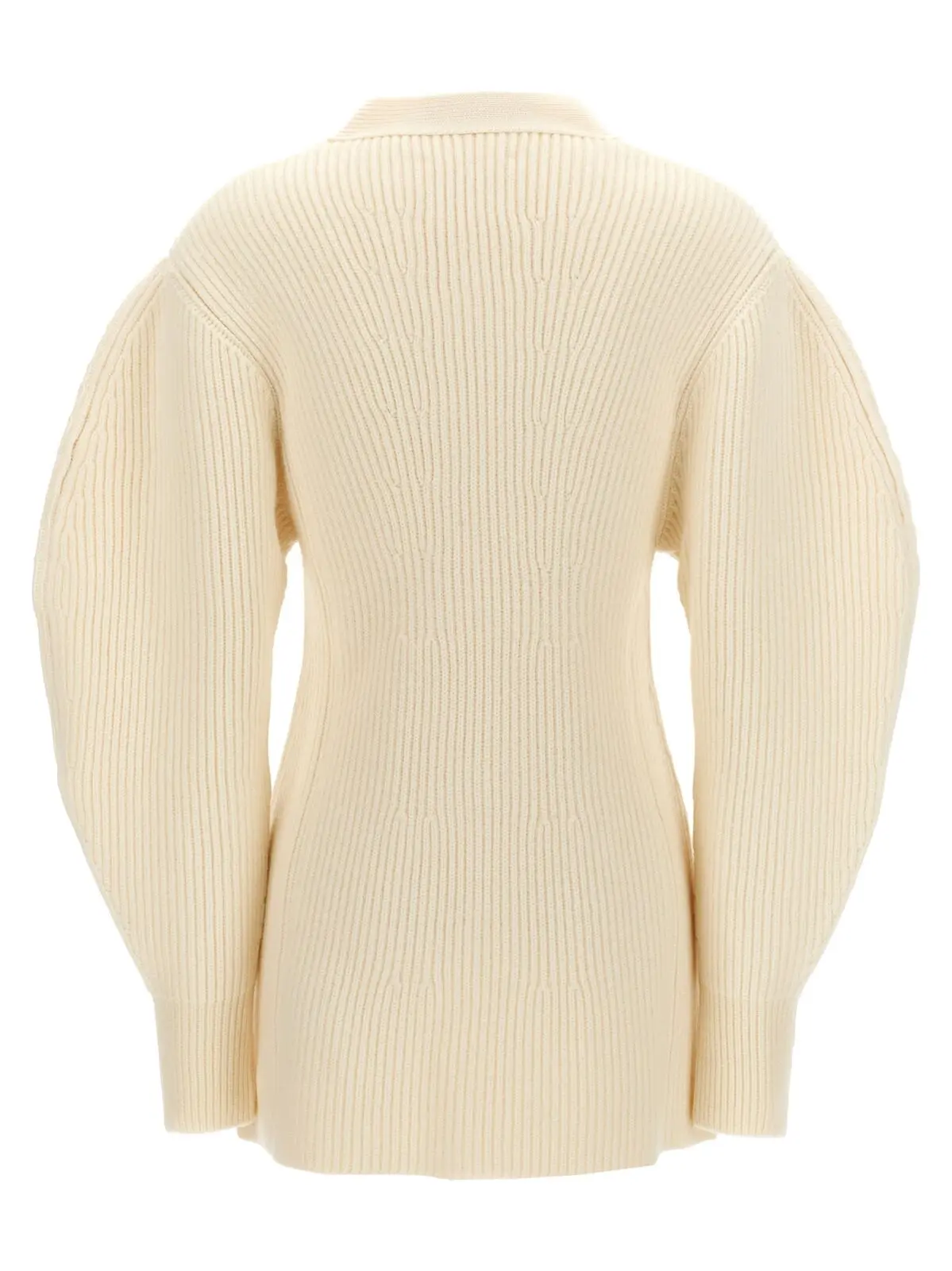 Ребристий кардиган Jil Sander Білий 2 Ribbed cardigan J03HP0010J14747105 JIL SANDER White