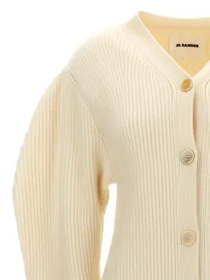 Ribbed cardigan Woman JIL SANDER White