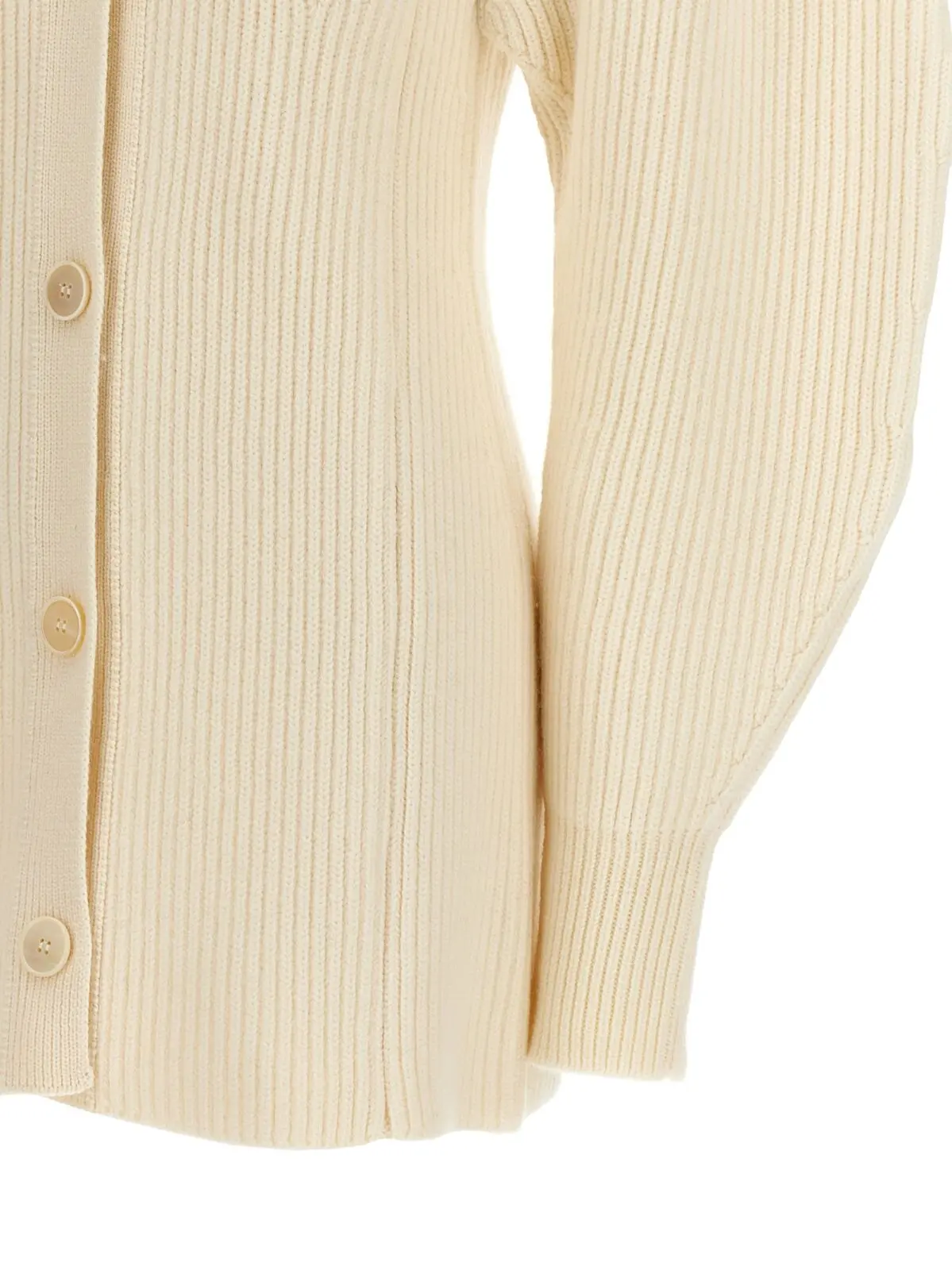 Ребристий кардиган Jil Sander Білий 4 Ribbed cardigan 100% wool JIL SANDER White