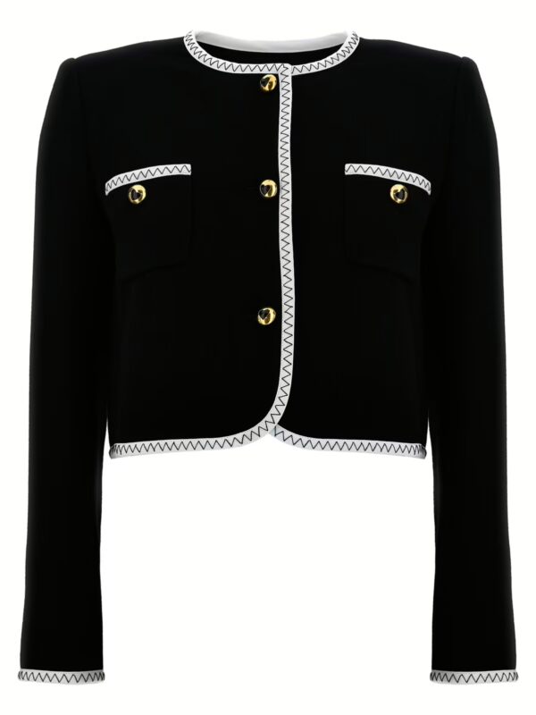 Crepe short jacket MOSCHINO White/Black