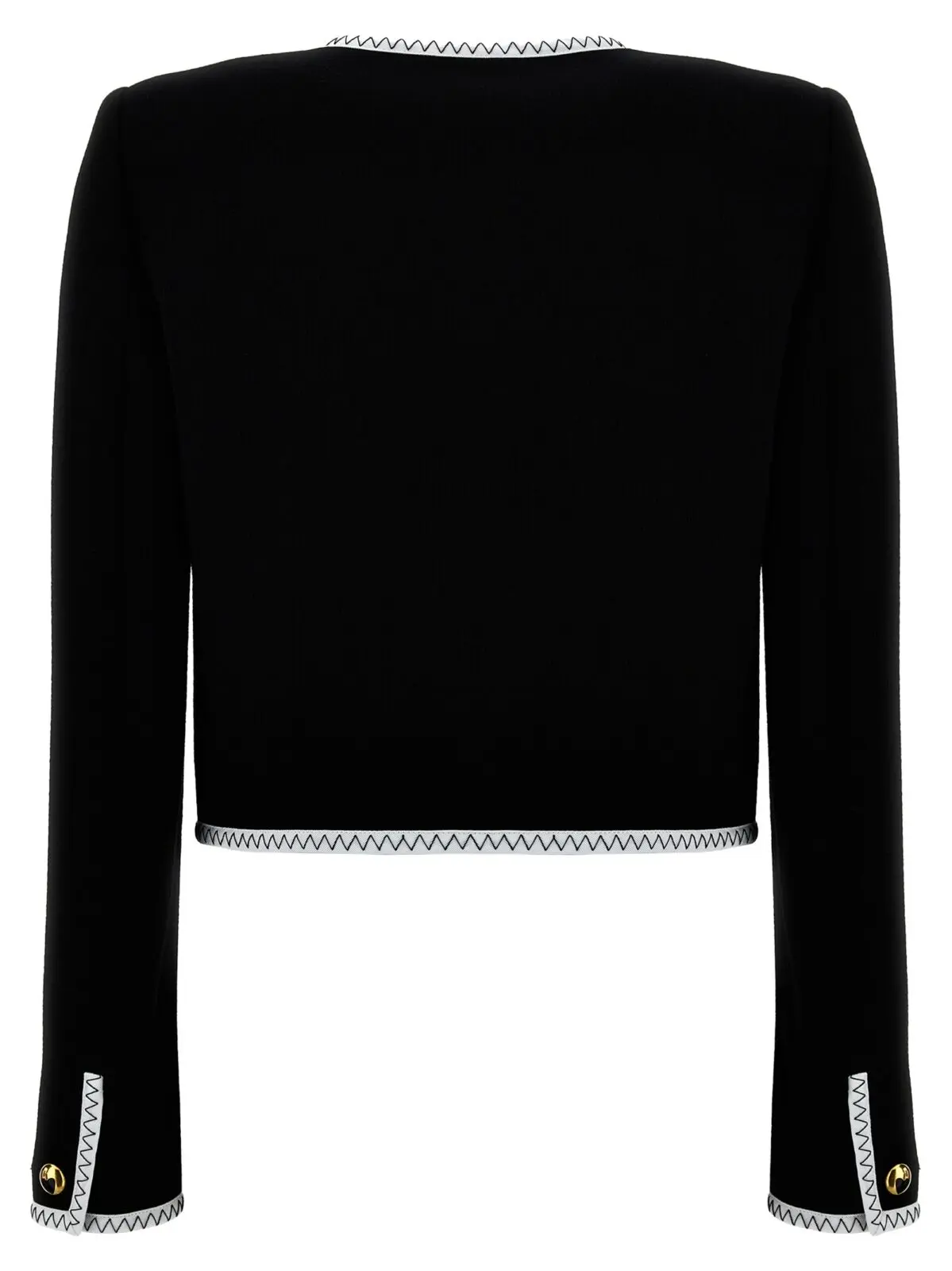 Коротка куртка з крепу Moschino Чорно-біла 2 Crepe short jacket J050655170555 MOSCHINO White/Black