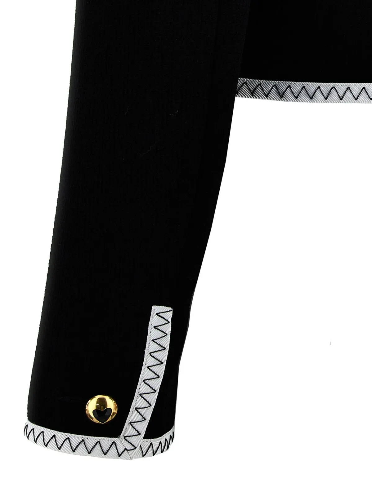 Коротка куртка з крепу Moschino Чорно-біла 4 Crepe short jacket 58% vi