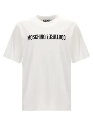 Logo embroidery t-shirt MOSCHINO White/Black