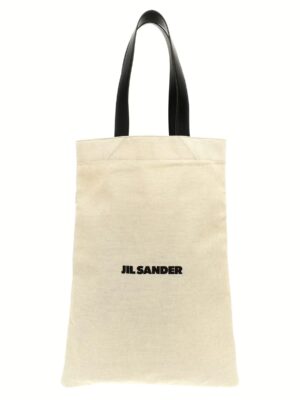 'Flat Shopper' large shopping bag JIL SANDER White/Black