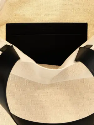 'Flat Shopper' Medium Shopping  JIL SANDER White/Black