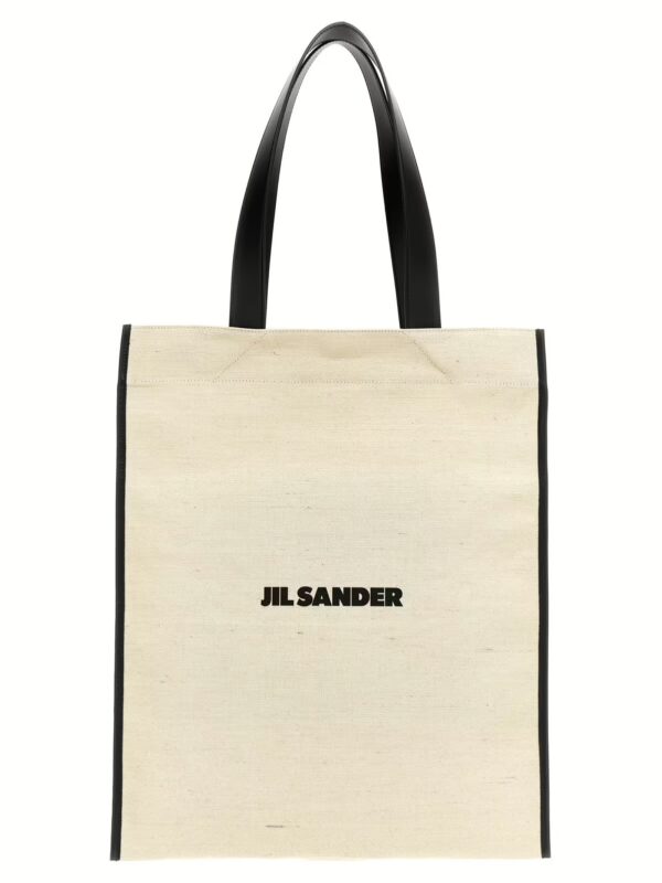 Medium 'Flat' shopping bag JIL SANDER White/Black