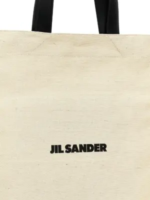Medium 'Flat' shopping bag Woman JIL SANDER White/Black