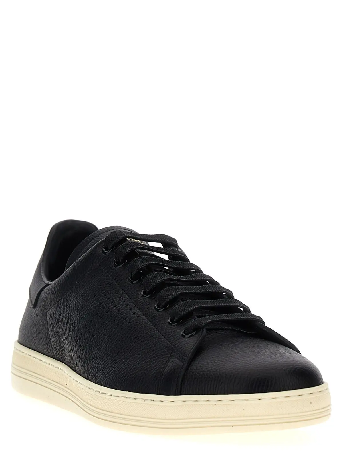 Шкіряні кросівки Tom Ford з логотипом Чорно-білі 2 Logo leather sneakers J1507LCL045L3NW02 TOM FORD White/Black