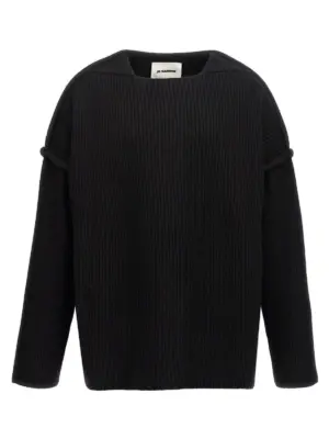 Geometric neckline sweater JIL SANDER Black