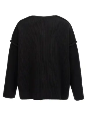 Geometric neckline sweater J21GP0153J14747001 JIL SANDER Black