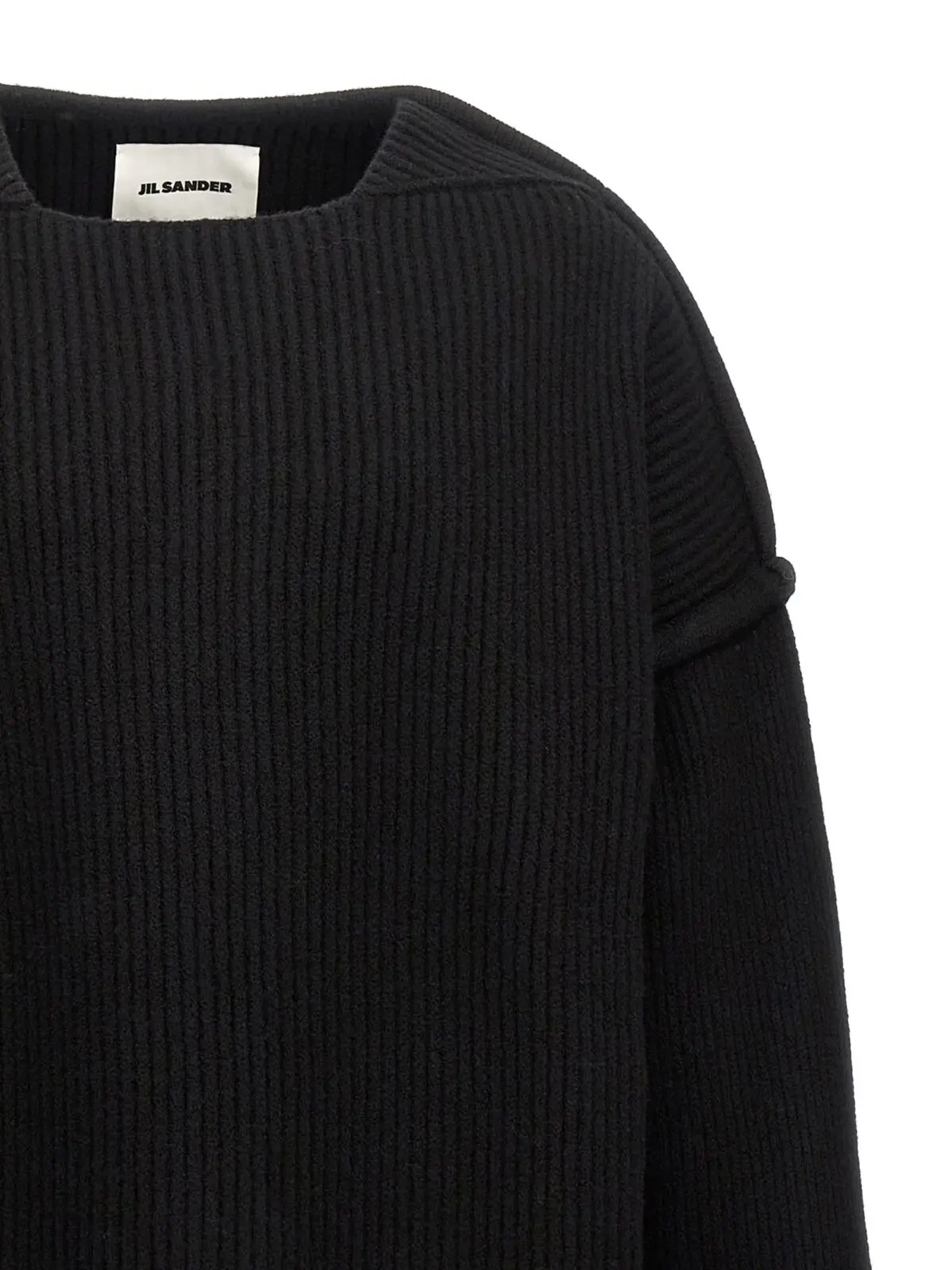 Светр із геометричним вирізом Jil Sander Чорний 3 Geometric neckline sweater Man JIL SANDER Black