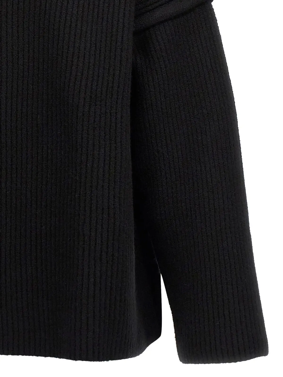 Светр із геометричним вирізом Jil Sander Чорний 4 Geometric neckline sweater 100% wool JIL SANDER Black