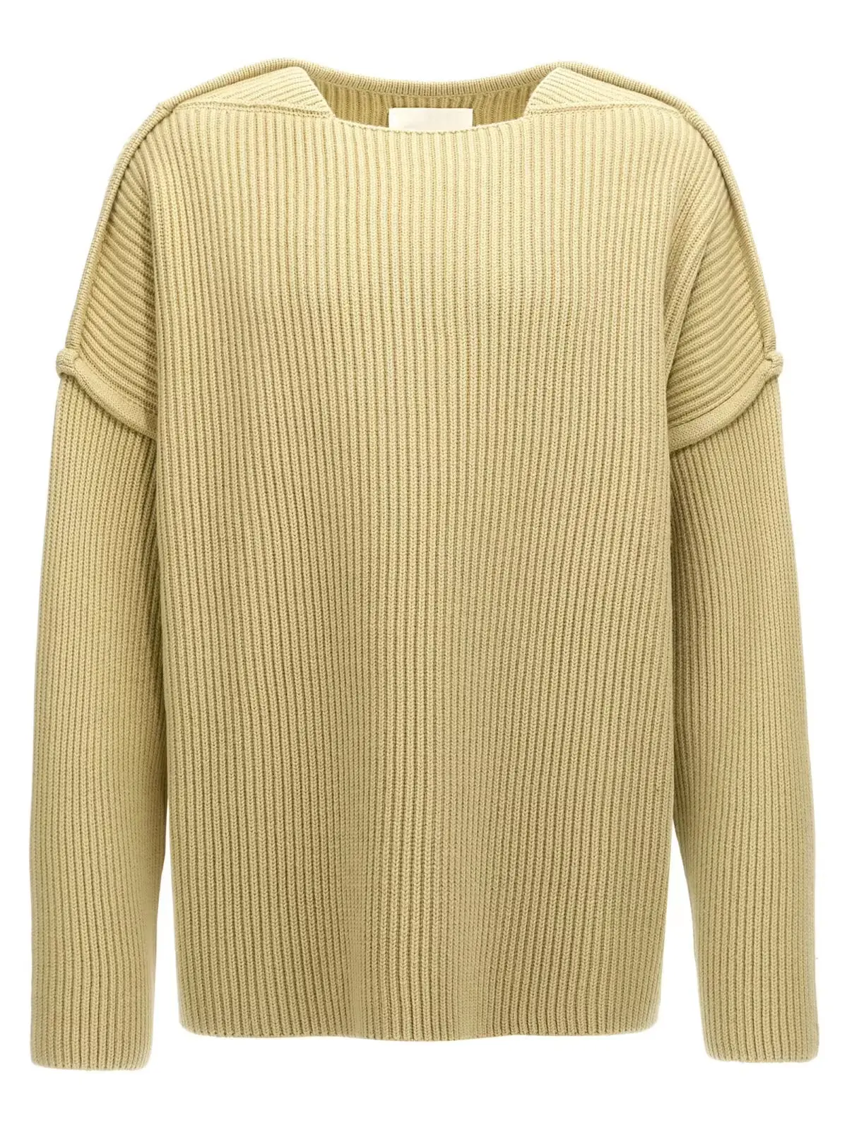Светр із геометричним вирізом Jil Sander Зелений 1 Geometric neckline sweater JIL SANDER Green