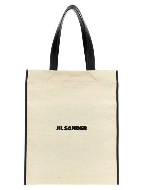 Medium 'Flat' shopping bag JIL SANDER White/Black