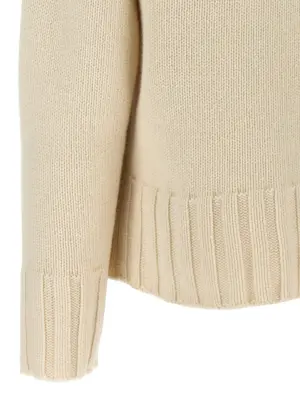 Ribbed detail sweater 100% cashmere JIL SANDER White