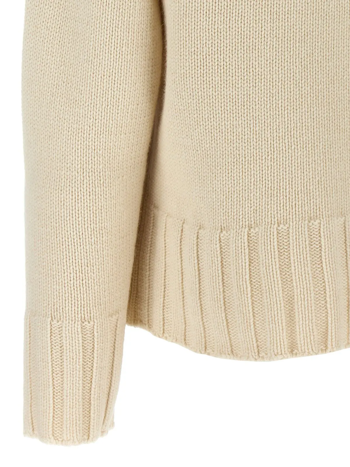 Светр з ребристими деталями Jil Sander Білий 4 Ribbed detail sweater 100% cashmere JIL SANDER White