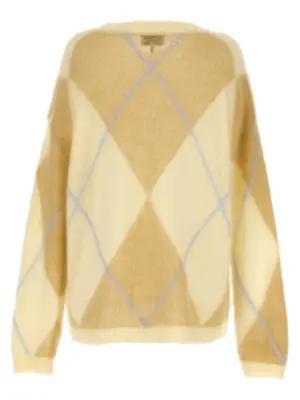 Logo embroidery diamond sweater K2246999 GANNI Yellow