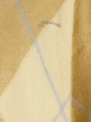 Logo embroidery diamond sweater 55% mohair wool 29% polyamide 16% wool GANNI Yellow