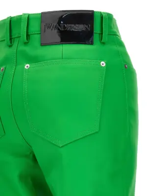Leather bootcut trousers 100% cow leather J.W.ANDERSON Green