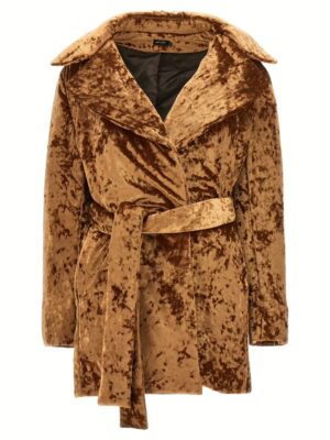 'Crushed velvet' coat ATLEIN Brown