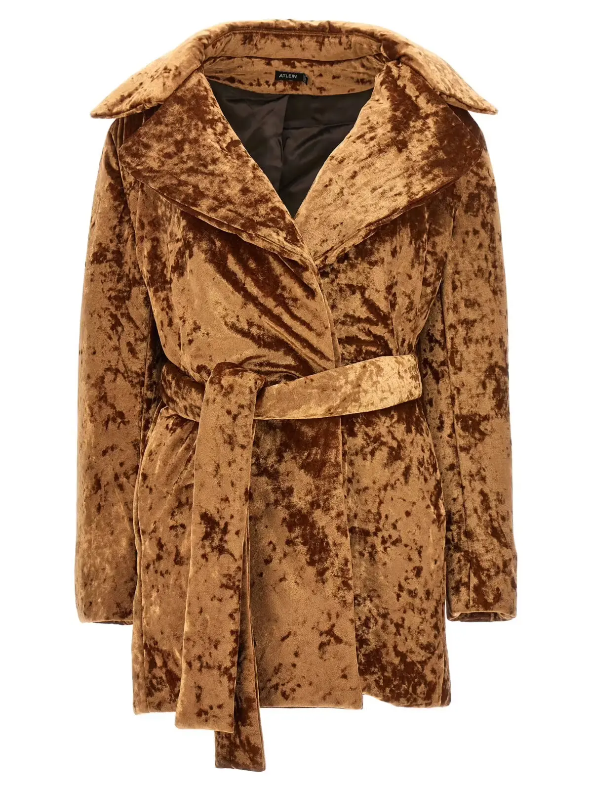 Пальто Crushed velvet Atlein Коричневий 1 'Crushed velvet' coat ATLEIN Brown