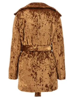 'Crushed velvet' coat M04233TJ23C0907 ATLEIN Brown