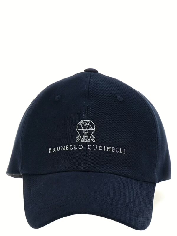 Logo embroidery baseball cap BRUNELLO CUCINELLI Blue