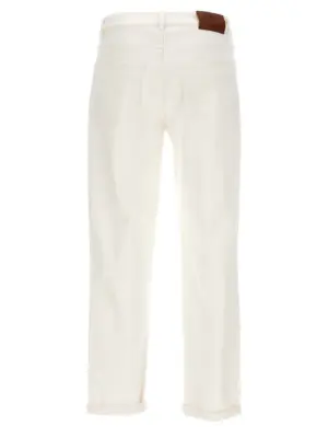 Traditional fit jeans M277PD3210C7210 BRUNELLO CUCINELLI White
