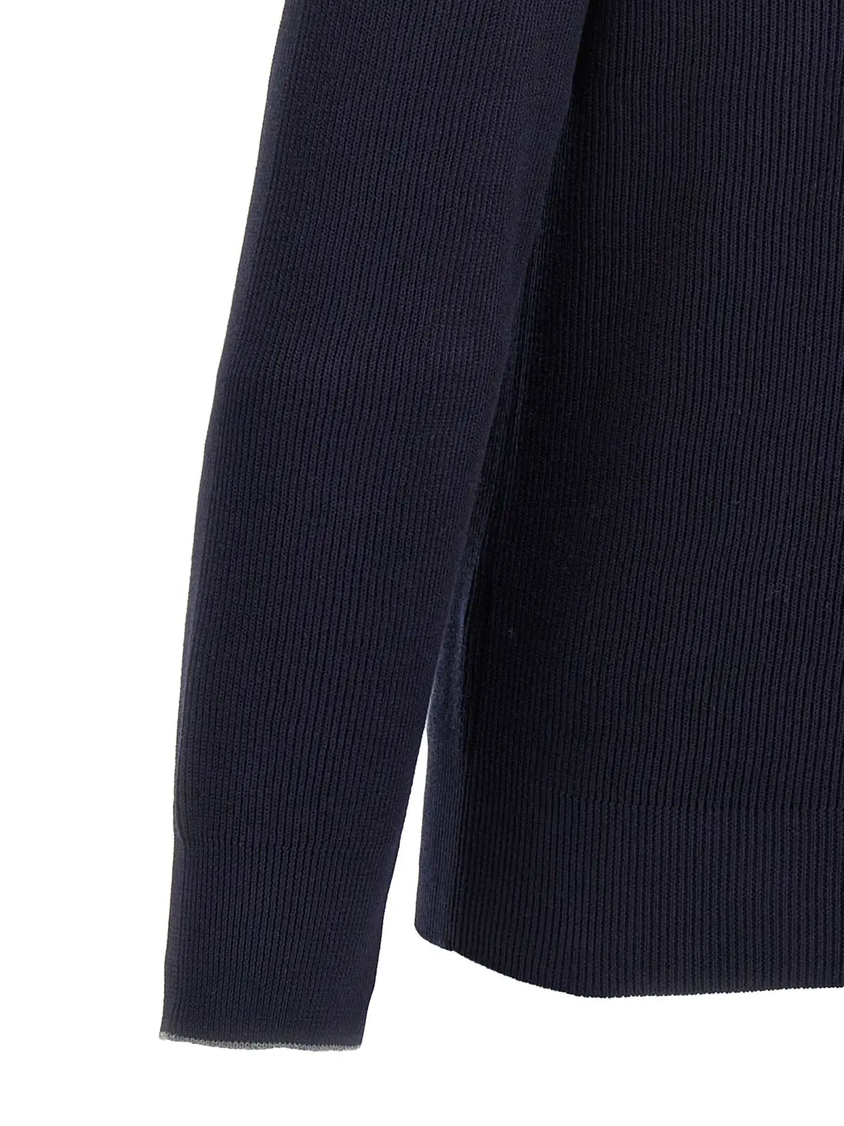 Сорочка Brunello Cucinelli Ribbed polo Синя 4 Ribbed polo shirt 100% cotton BRUNELLO CUCINELLI Blue