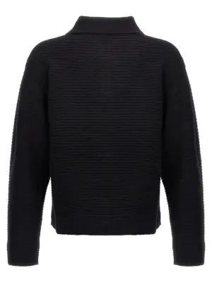 Logo embroidery sweater M7033EWBB424BLACK PURPLE Black