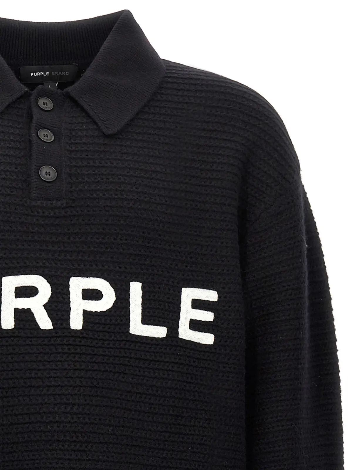 Светр Purple Logo embroidery Чорний 3 Logo embroidery sweater Man PURPLE Black