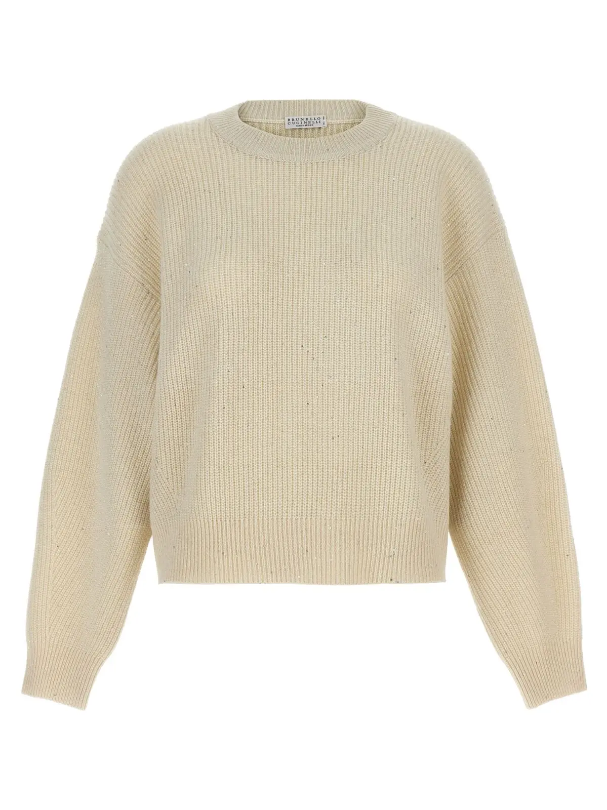 Светр з паєтками Brunello Cucinelli Білий 1 Sequin sweater BRUNELLO CUCINELLI White