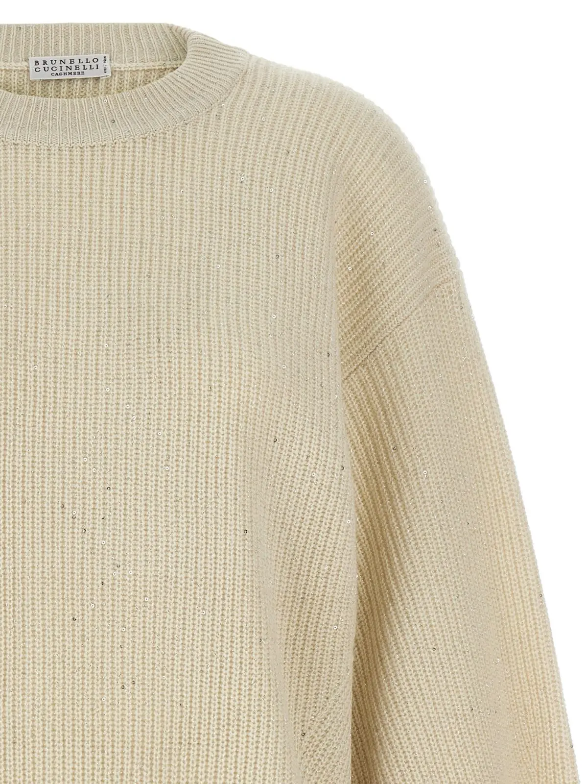 Светр з паєтками Brunello Cucinelli Білий 3 Sequin sweater Woman BRUNELLO CUCINELLI White